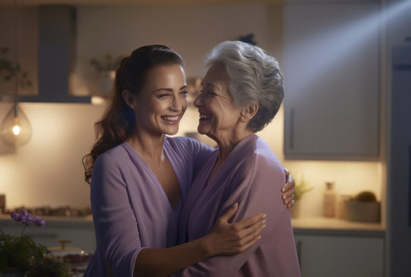 mãe e filha rindo